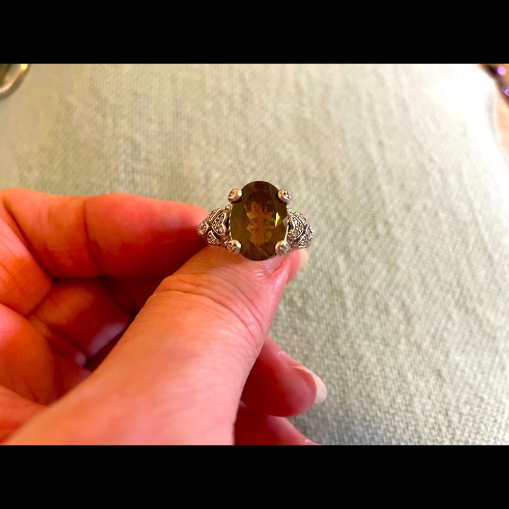 Judith Ripka light topaz ring in size 8